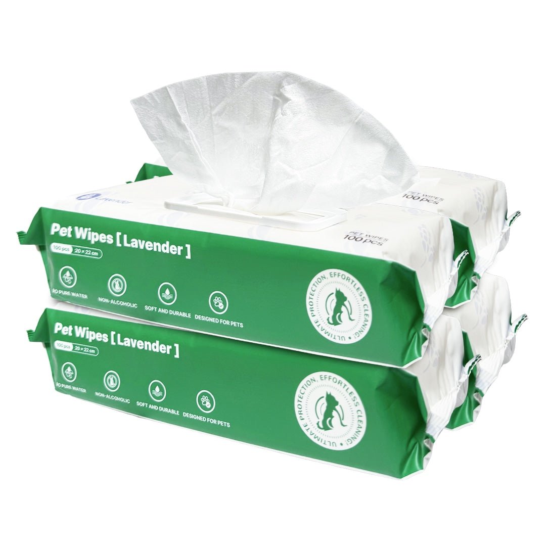 4 packs 400 pcs pet wipes lavender scent