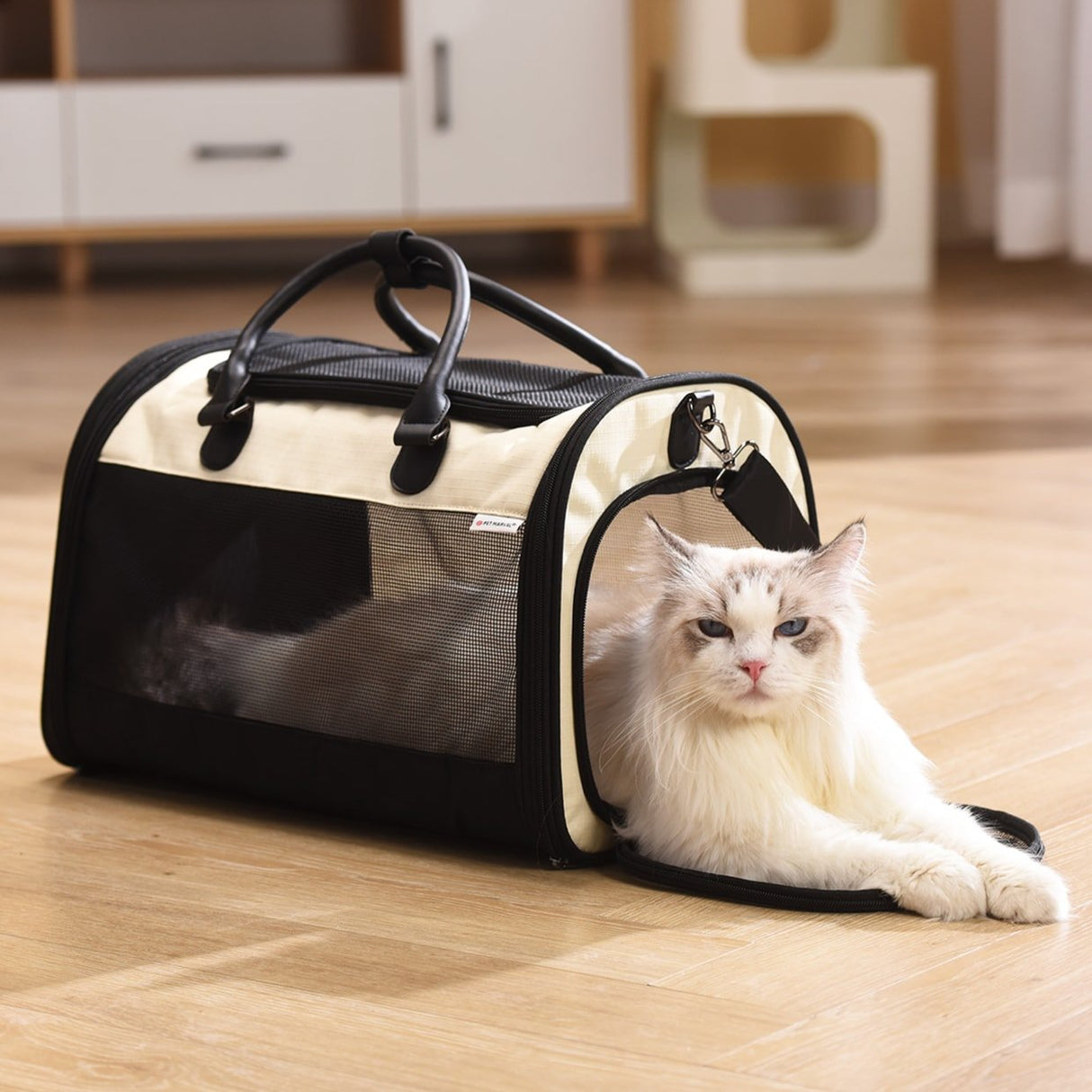 soft sided cat carrier side