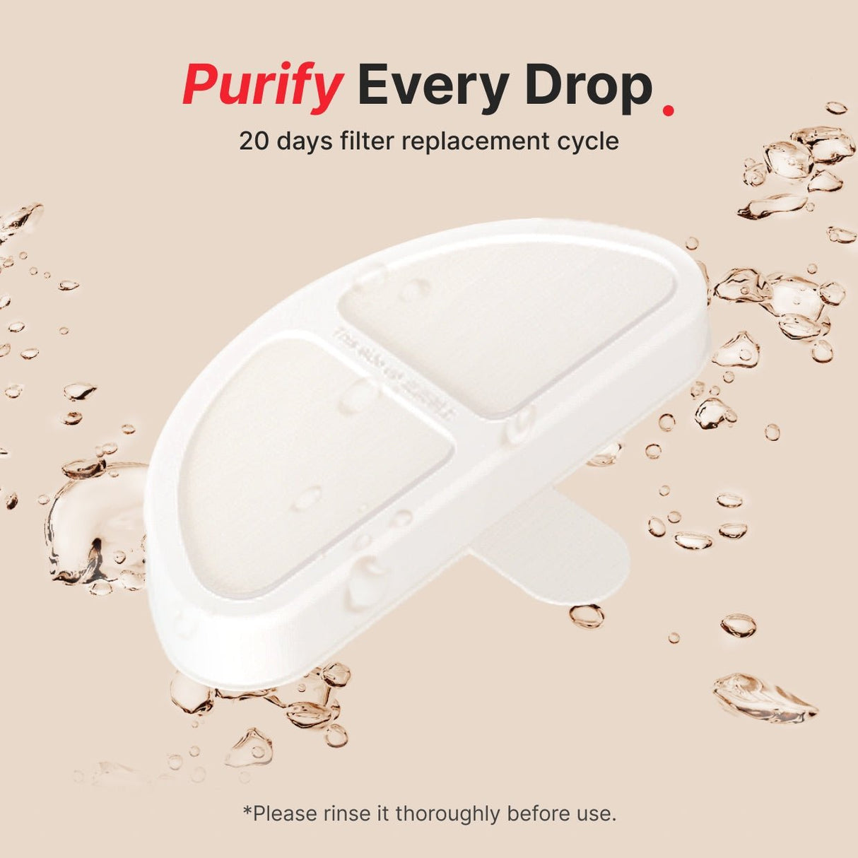 filter lasts 20 days replacement cycle