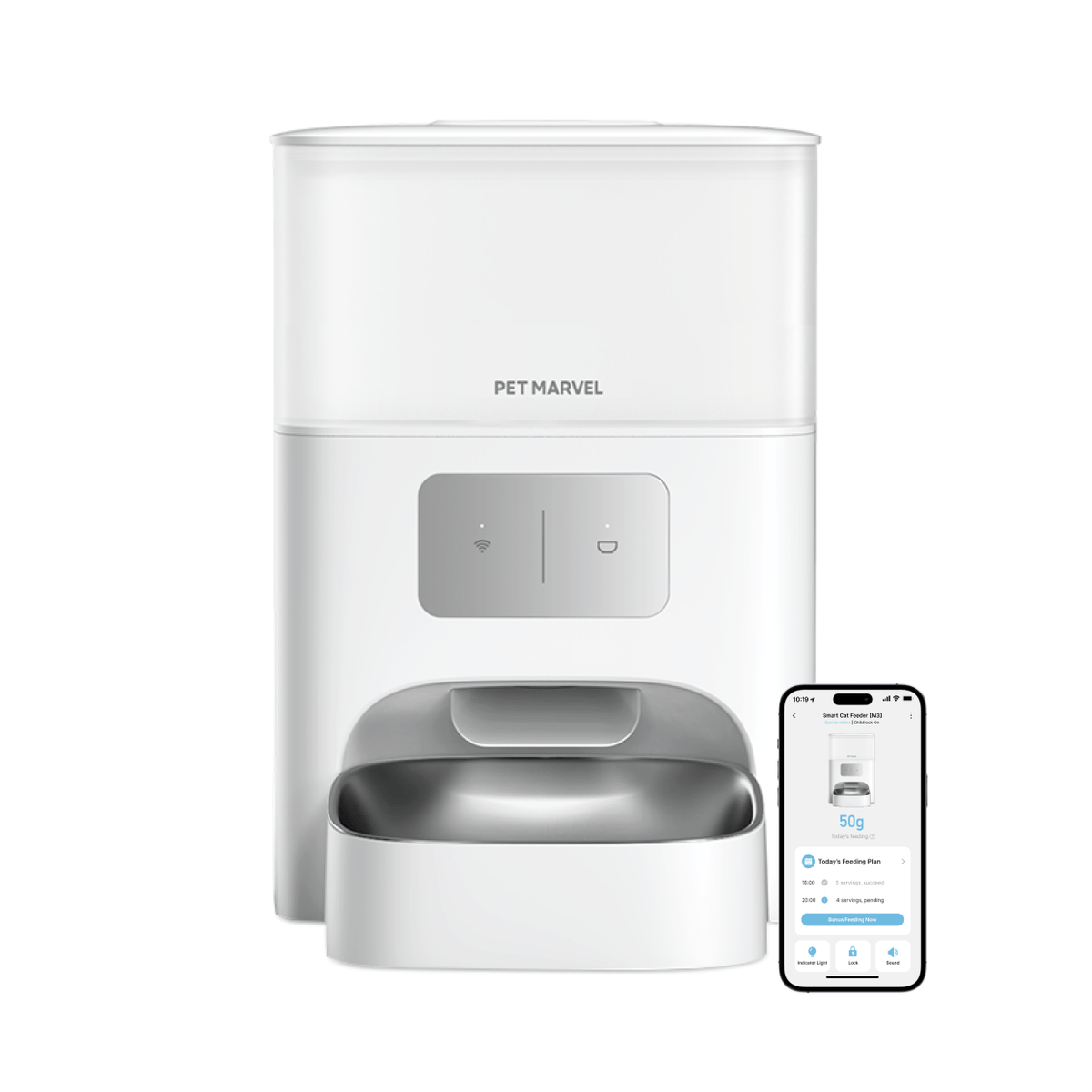 PET MARVEL M3 Smart Cat Feeder, Wifi Enabled App Control