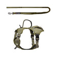 The set comes with a heavy duty tactical dog harness with poop bag holder, and a shock absorbing dog leash
