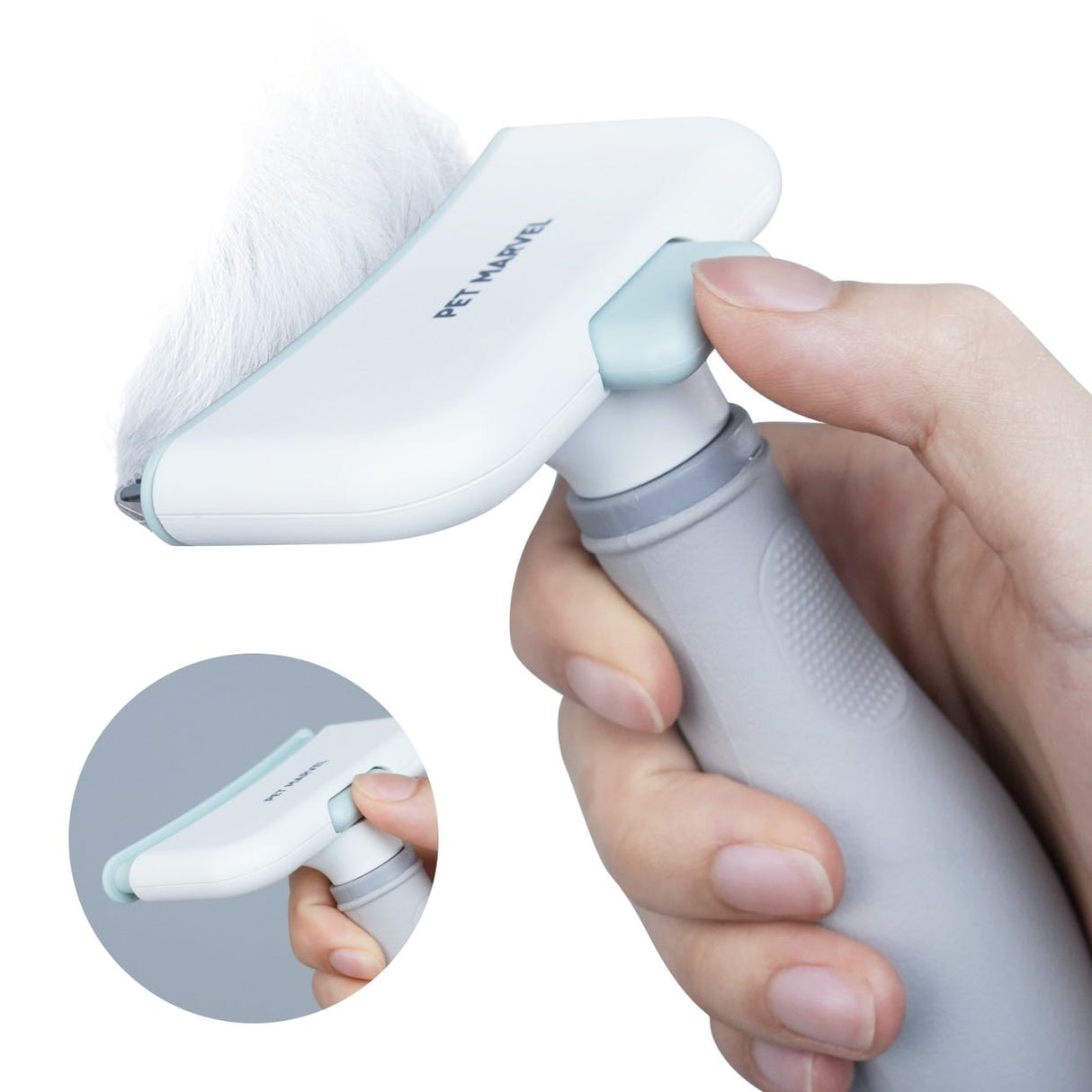 one-button press to remove the pet hair