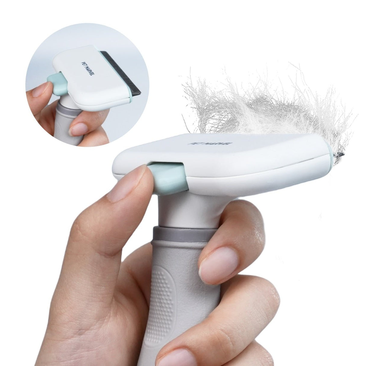 one-button press to remove the pet hair