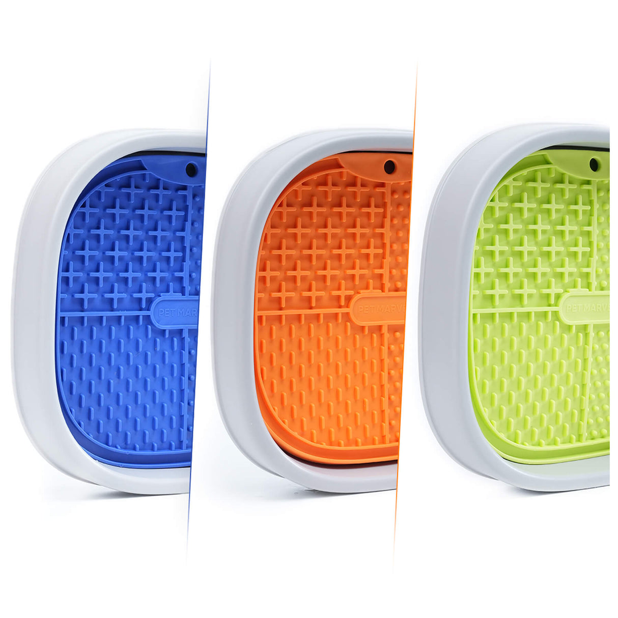 a grey holder can match three colors for mat: royal blue, oringe, green