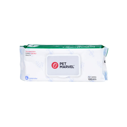 a pack PET MARVEL pet wipes with lavender scent