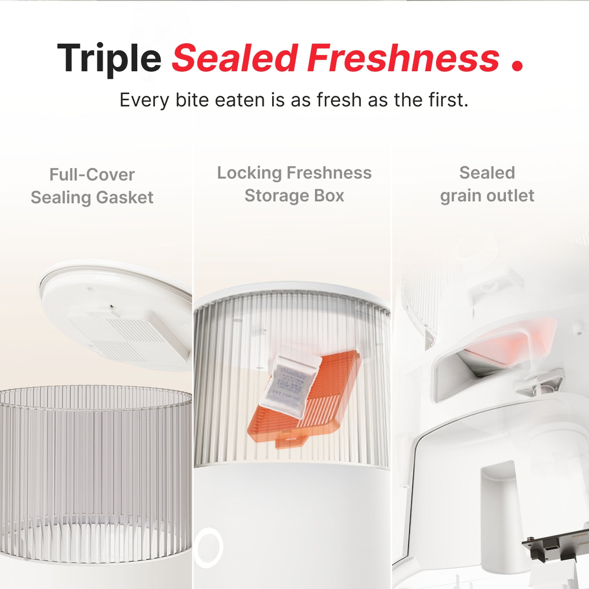 triple sealed freshness ensures every bite is as fresh as the first