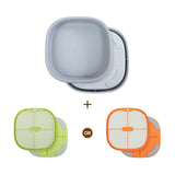 PET MARVEL dog lick mat and lick tray combination set with green and orange