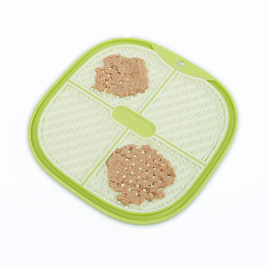 hard plastic dog lick with wet food green