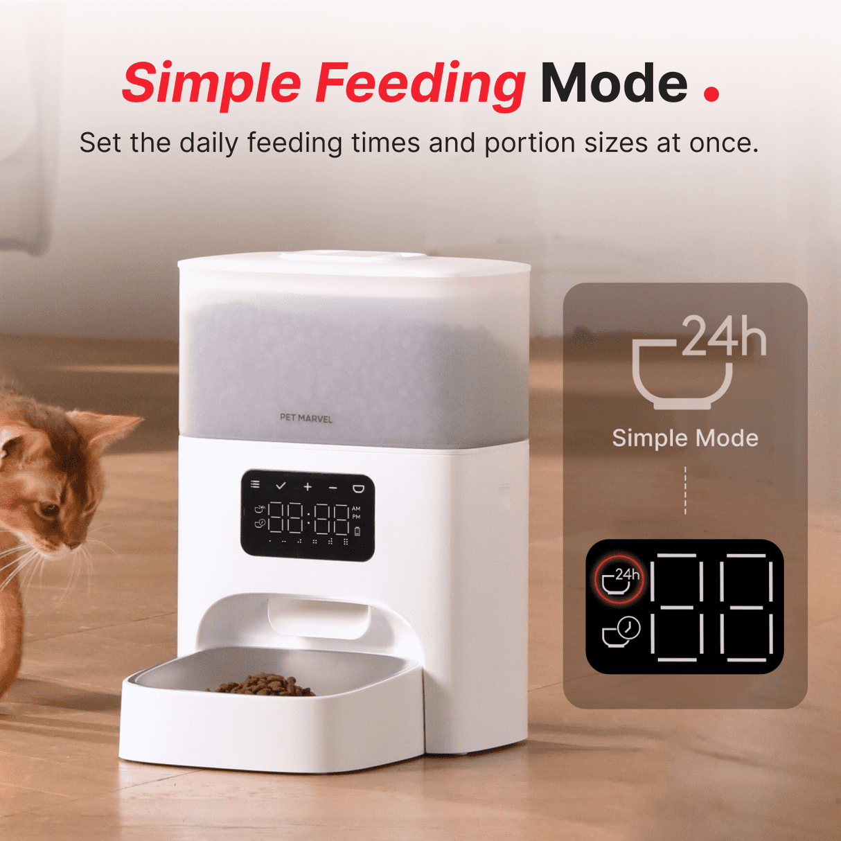 simply feed scheduled cat feeder with extral rewarding button